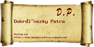 Dobránszky Petra névjegykártya